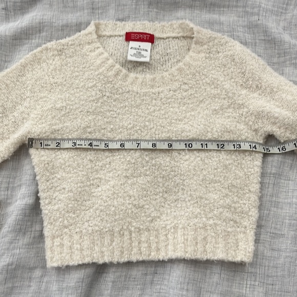Vintage 90s Esprit cream wool blend cropped sweater - Picture 6 of 9